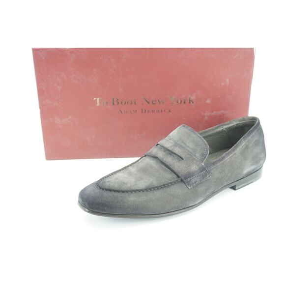 To Boot New York Enzo Gray Suede Men's Penny loafers SZ 11.5 Adam Derrick Italy - Picture 1 of 12